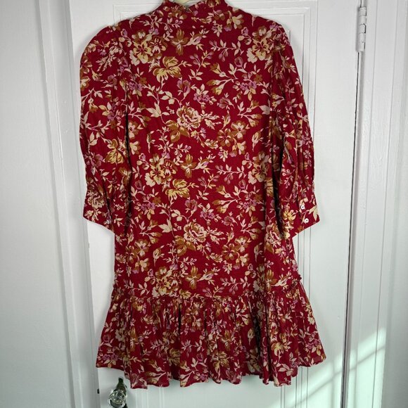 Olivia James The Label Floral Ruffle Hem Dress - Size Large - Picture 5 of 6